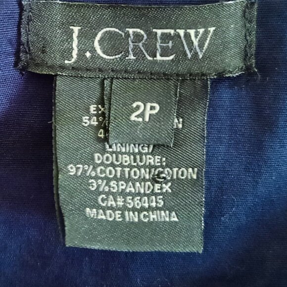 J. Crew Navy Blue Sheath Dress with Waist Tabs - Size 2P - Picture 14 of 16